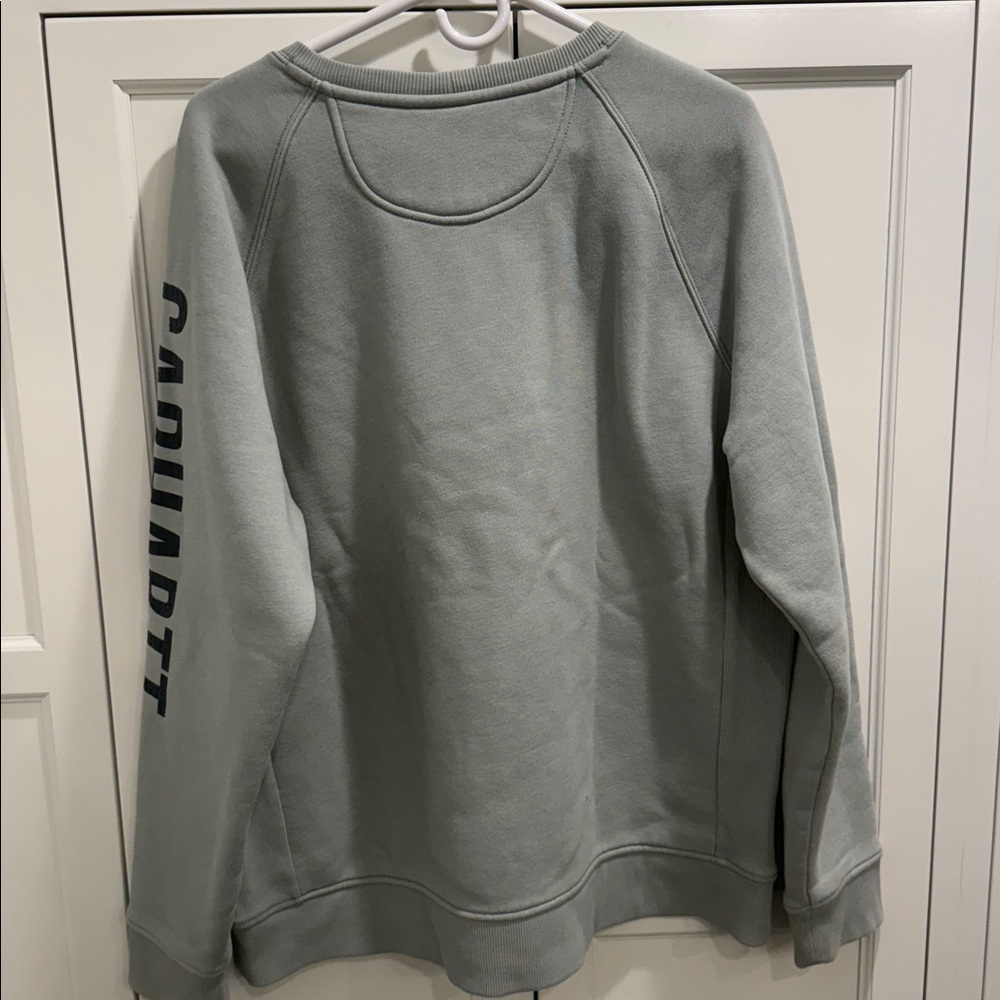 Carhartt Relaxed Fit Crewneck Midweight Logo Sweatshirt, Green, Women's XXL - Picture 6 of 6
